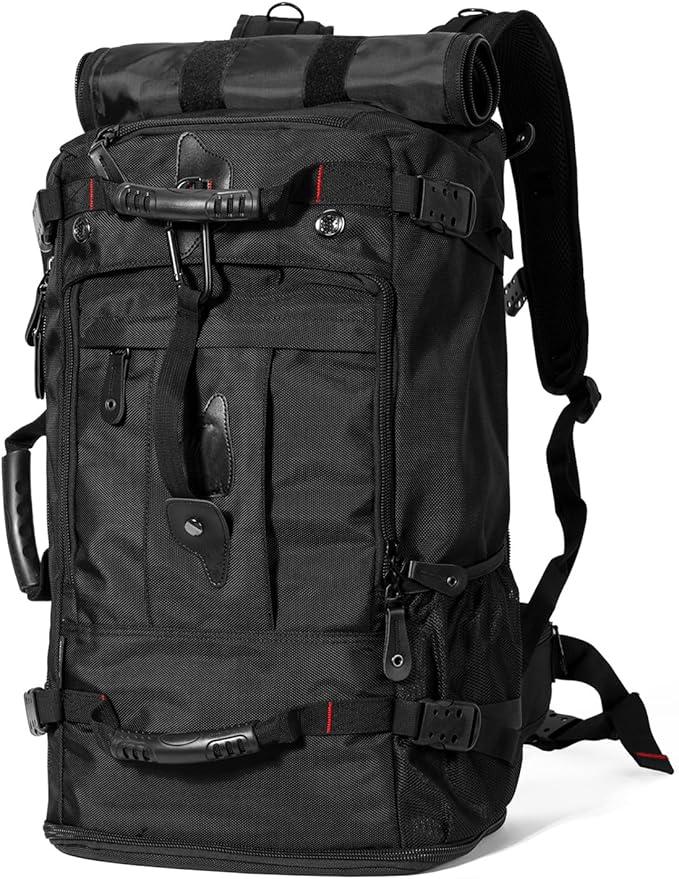 Large Capacity For Travel Hiking Sports Carry On Backpack Durable Convertible Duffle Bag Laptop airplane (black, 60L-Large)