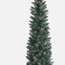 6 ft. Unlit Snowy PVC Slim Artificial Christmas Tree w/Pine Cones