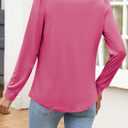 Funlingo Women's Puff Long Sleeve Tops Dressy Casual Square Neck Pleated Work Blouse Fall Trendy Tunic Flowy Chiffon Shirts (S)