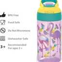 Zak Designs 16oz Riverside Desert Life Kids Water Bottle with Straw and Built in Carrying Loop Made of Durable Plastic, Leak-Proof Design for Travel, 2PK Set