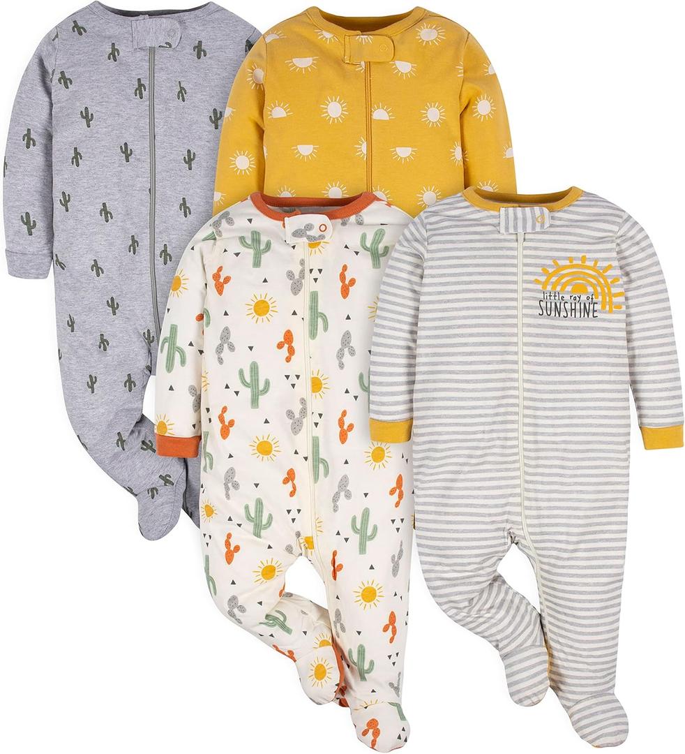 Gerber Baby Boys 4 Pack Sleep 'N Play Footie (Newborn)