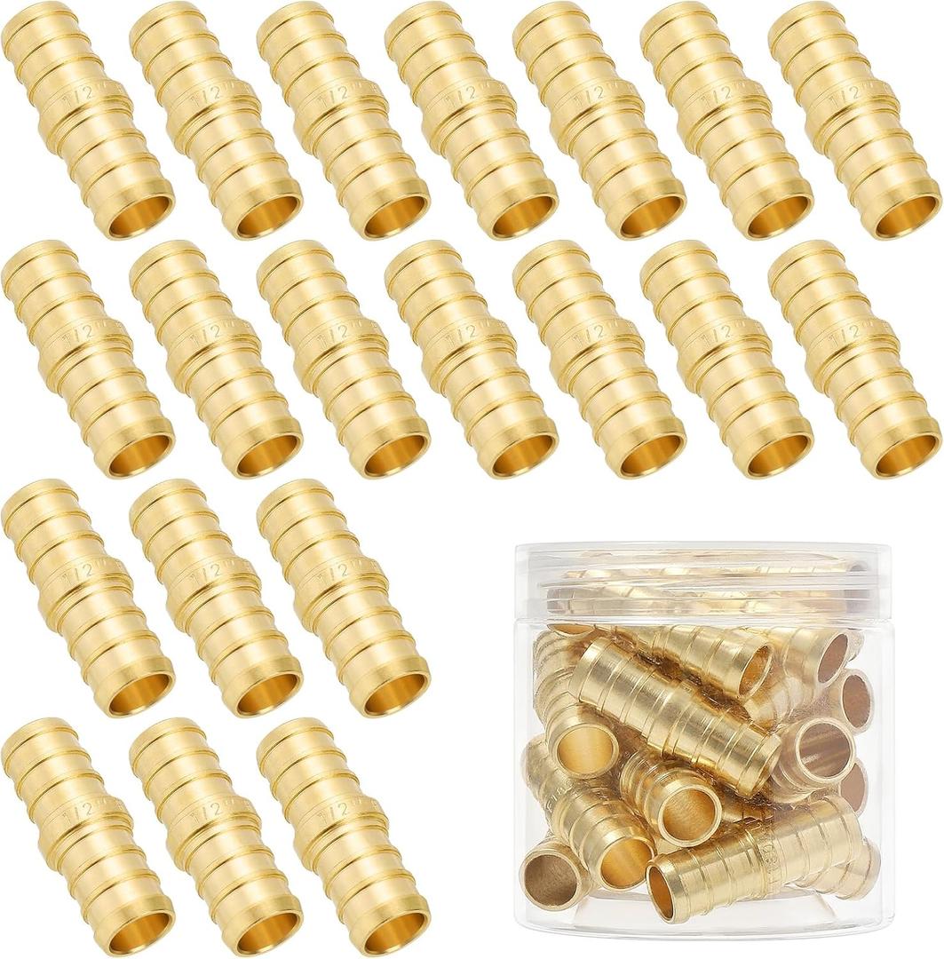 20 Pack 1/2 inch pex coupling Fittings, For 1/2'' pex b pipe,No Lead Brass,NSF,cUPC Certified.