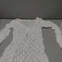 MakeMeChic Women's Swimsuit Coverup Crochet Mini Dress Bathing Suit Beach Cover Up (White), XS