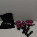 Round Brush Set for Blow Drying - Round Hair Brush Set with Detachable Barrels Styling Tool, Roller with 6 Barrels 1 Handle 6 Clips, 3 Different Hair Rollers to Create Your Hairstyle - Purple Black