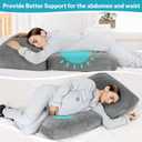 Pregnancy Pillows for Sleeping, 45.3 Inch Pregnancy Massage Pillow Full Body Pillow with Removable Cover - Support for Back, Legs, Belly, HIPS for Pregnant Women (Dark Grey)