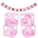 Baby Shower Decoration Kit for Girl, It's a Girl Banner Pink Balloon Box with 20 Pink Balloons, Baby Girl Party Decorations Kit for Gender Reveal Party Baby Shower Celebration