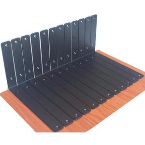 12 Pack - L 12" x H 8" x W1.5, 5mm Thick Black L Shelf Bracket, Iron Shelf Brackets, Metal Shelf Brackets, Floating Shelf, Shelf Supports with Screws