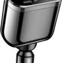 Retractable Car Charger, 4 in 1 Super Fast Vehicle Phone Charger Adapter, Auto Cellphone Charging Accessories with Dual Type C Cables & 2 USB Ports, Universal for SUV, Sedan, Truck, Black