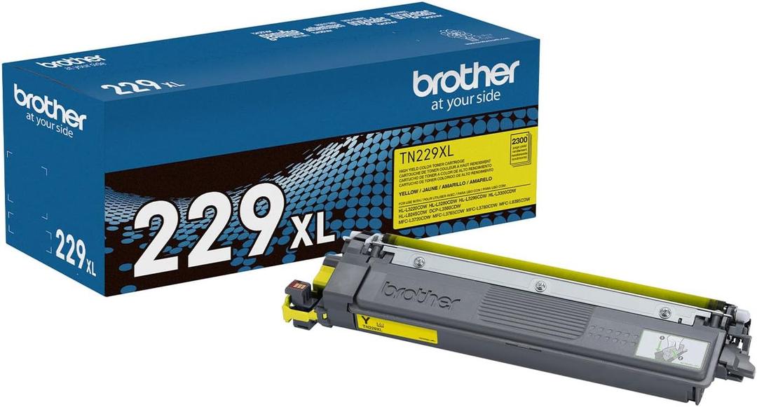 Brother Genuine TN229XLY Yellow High Yield Printer Toner Cartridge - Print up to 2,300 Pages(1)