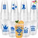 JOYIN 48 Pcs Blue Graduation Cups Party decorations, 16 Oz Disposable Plastic Cups Class of 2025 with 24 Fun Designs, Grad Decor Party Supplies for College & High School Celebrations