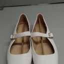 DREAM PAIRS Women's Flats Square Toe Mary Jane Flats Comfortable Casual Dress Shoes Ballet Flats with Buckle Strap Casual Work Office Mary Jane Shoes (11, White)