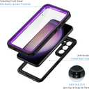 Lanhiem for Samsung Galaxy S23+ Plus Case, IP68 Waterproof Dustproof Case with Built-in Screen Protector, Rugged Full Body Shockproof Protective Cover for Galaxy S23 Plus 6.6 Inch, Purple