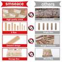 smseace 255Pcs Wooden Dowel Pins - 8 Sizes 1/4Inch 5/16Inch 3/8Inch Fluted Wooden Dowel Kit for Crafts, Furniture, Door, DIY
