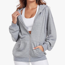 Womens Zip Up Hoodies Casual Long Sleeve Oversized Sweatshirts Y2K Fall Fashion Jackets with Pockets, Size Large