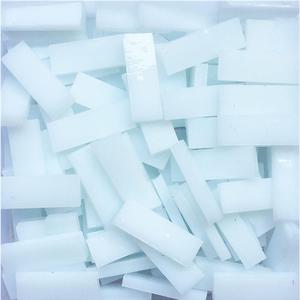 0.7X2.1 CM (0.27X0.82 inch) Stained Glass Strip,Clear Glass Mosaic Pieces DIY Mosaic Tiles Hobbies Art Crafts Material 200g(0.44lb) (White)