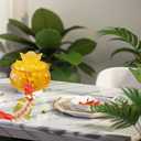 Qiandier Golden Treasure Basin Crystal Glass Figurine Chinese Decor for Home Office