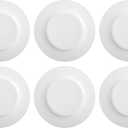 Amazon Basics 6-Piece White Dinner Plate Set, Microwave and Dishwasher Safe for Everyday Use, 10.5 inches