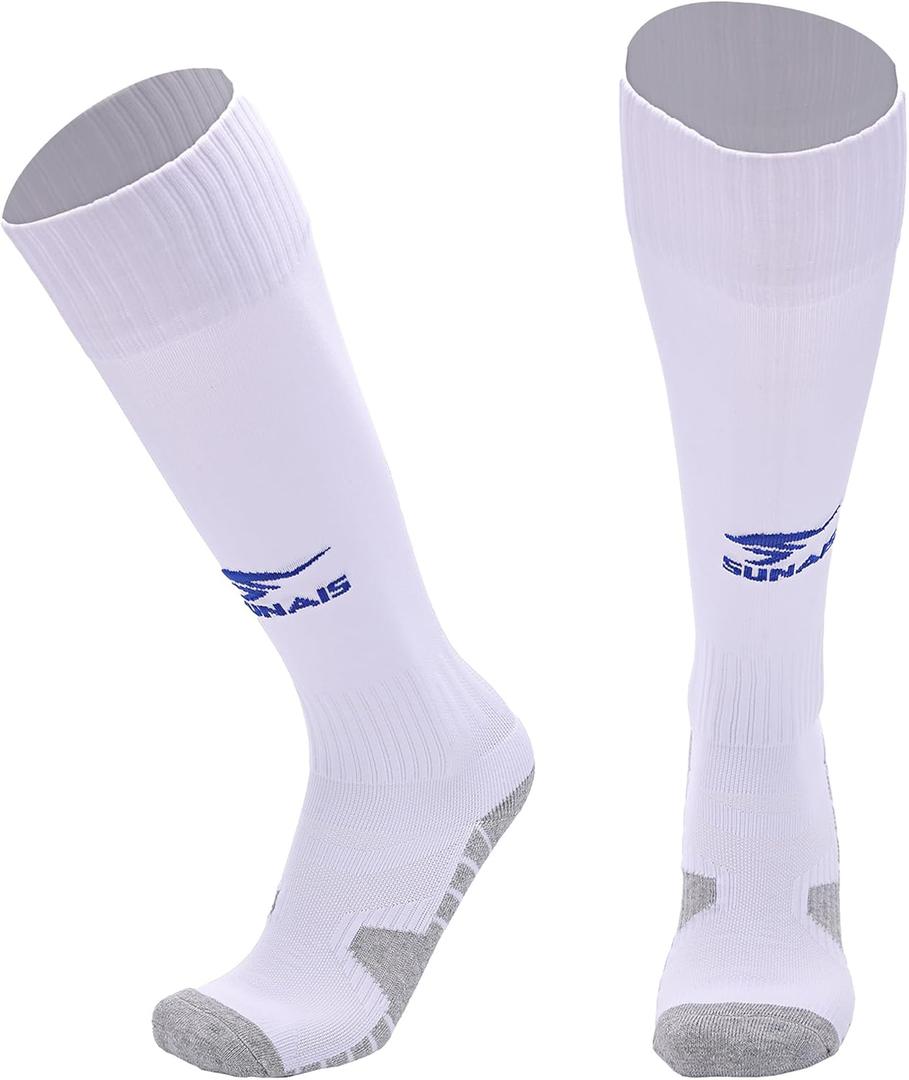 2 x Men's football socks, knee high running pressure socks, training sports performance socks (1 Pair) (White) 2 x Men's football socks, knee high running pressure socks, training sports performance socks (1 Pair) (White)