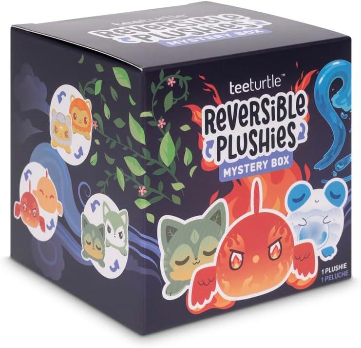TeeTurtle Elements Series Reversible Plushie Mystery Box - 3-Inch Mini Two-Sided Blind Box Plush with Embroidered Details - Cute Collectible Surprise Toy for Kids, Teens, and Adults