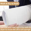 Buganda Memory Foam Bathroom Rug Mat 44x24, Extra Soft and Absorbent Bath Mats, Non-Slip and Machine Washable Bath Rugs for Bathroom Floor,Tub and Shower, Ivory