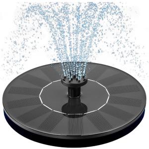 Mademax 1W Solar Bird Bath Fountain Pump, Solar Fountain, Free Standing Floating Solar Powered Water Fountain Pump for Bird Bath, Garden, Pond, Pool, Outdoor