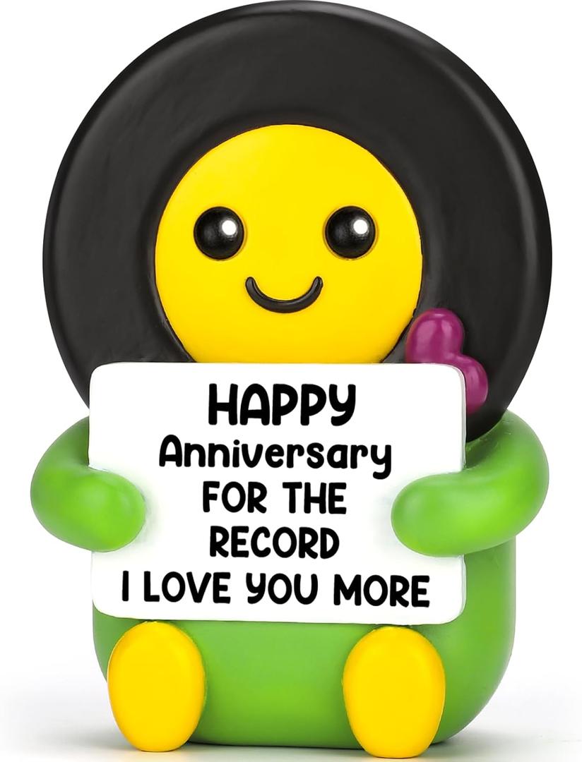 Anniversary Her Him Gifts for Boyfriend Girlfriend Husband Wife Music Lover For the Record Card Figurine Decor 1 2 5 10 25 50 Years Anniversary Couple Gifts for BF Women Men Valentine's Day Christmas