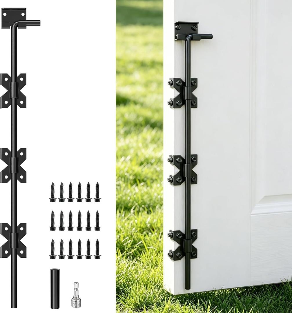 24" Cane Bolt for Gates, Heavy Duty Gate Drop Rod 1 Pack
