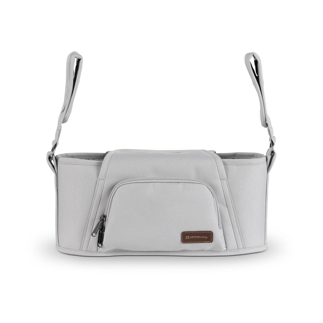 UPPAbaby Carry-All Parent Organizer – Easy Attach, Universal Fit – Multiple Compartments for Beverages, Snacks + Personal Items – Secure Zippered Pocket – Light Grey