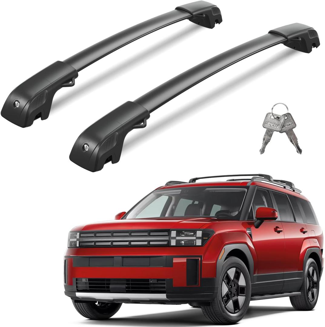 Wonderdriver 300lbs Lockable Roof Rack Cross Bars Compatible with 2024 2025 2026 Hyundai Santa Fe & Santa Fe Hybrid with Raised Side Rails (Not for SE), Heavy Duty Aluminum Roof Rails Crossbars Canoe