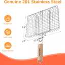 ORDORA Grill Basket, Fish Griling Rack, Rustproof Stainless Steel BBQ Grilling Basket for Meat,Steak etc, Grill Accessories,Grilling Gifts for Men Dad