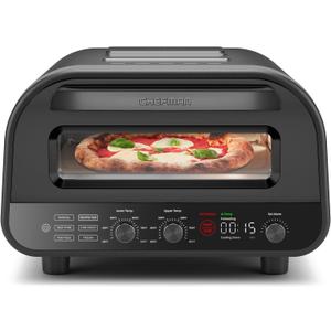 CHEFMAN Indoor Pizza Oven - Makes 12 Inch Pizzas in Minutes, Heats up to 800F - Countertop Electric Pizza Maker with 5 Touchscreen Presets, Pizza Stone and Peel Included - Stainless Black