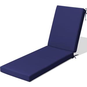 Crestlive Products Chaise Lounge Cushion Outdoor, 72x21x3 Inch, Waterproof & 3-Year Fade Resistant Lounge Chair Cushion for Outdoor Furniture, Patio Cushion for Pool, Lawn, Deck, Navy (72''L x 21''W, Navy-1 Pc)
