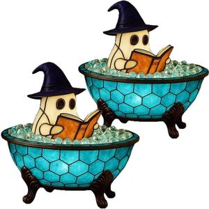 Halloween Ghost Bubble Bath Lamp  Cute Spooky LED Night Light for Bathroom, Bathtub, or Halloween Party Dcor (2Pack)