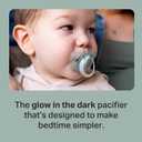 Tommee Tippee Night Time Pacifier, 6-18 Months, Symmetrical Silicone Baglet, BPA-Free Binkies, Glow in The Dark Technology, Blue Rainbow, Pack of 6