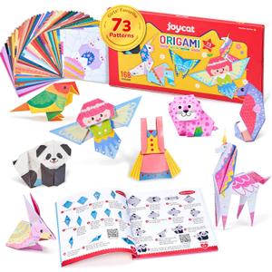 JoyCat Origami Paper Kit for Kids,180 Sheet 5.5x5.5 Colorful Paper,73 Unique & Unicorn Style with Instruction Book,Art&Crafts Supply Set for Ages 5-12 Girl,Ideal DIY & Educational Toy,Gift for Kids