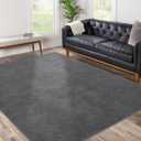 Office Chair Mat, 75" x 60" Large Chair Mat for Hard Floors, Flannel Fabric Area Rug for Hard Surface, Floor Protector Under Desk Mat for Home Office (Dark Grey)