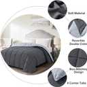 Homelike Moment Comforters Queen Size - Grey Duvet Insert Down Alternative Bed Queen Comforter, Lightweight Bedding Comforters Full Size Quilted Soft All Season Reversible Dark Gray/Light Grey