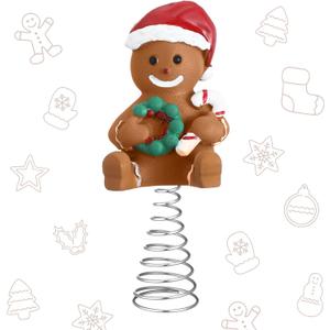 Namalu Mini Christmas Tree Topper Small Gingerbread Man Treetop for Christmas Tree 4 Inch Gingerbread Ornaments Decorative for Home Xmas Wine Bottle Wedding Bridal Shower Holiday Party Decorations