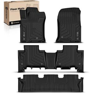 YHTAUTO Floor Mats Fit Lexus GX460 2010-2018, Toyota Land Cruiser Prado J150 2010-2020, TPE All Weather Car Mats Waterproof Anti-Slip Odorless Floor Liner, Front & 2nd Row Liner Set of 4 (7 Seats)