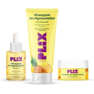 Pineapple Pigmentation Skincare Kit For Dark Spot Removal | Cleanser, Face Serum and Moisturizer Combo With 2% Alpha Arbutin For Women & Men, Pack of 3