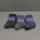 LINEMIN Kids Merino Wool Hiking Socks Boys Girls Winter Warm Thick Thermal Boot Thick Cushion Snowboarding Socks 3 Pairs (4-7 Years, Light Gray/Blue/Dark Gray)