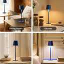 3 Pack Cordless Table Lamp, Portable Battery Operated Lamp with 3 Color Temps and Stepless Dimming, Rechargeable Table Lamp for Dinner, Desk, Cafe, Outdoor (Navy Blue)