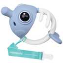 Baby Teething Toys 0-6 Months, Mombella Clownfish Teething Toys 6-12 Months, Baby Teether Toys with No Drop Strap, Silicone Baby Teething Relief Chew Toy, Easy to Hold for Infant, BPA Free, Blue