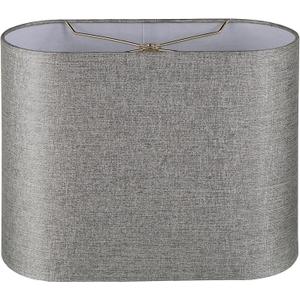 Aspen Creative 37002 Contemporary Oval Hardback Shaped Spider Construction Lamp Shade in Sliver Grey, 13 1/2" wide (8" + 13 1/2") x (8" + 13 1/2") x 10 1/2"