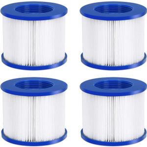#WEJOY AquaSpa Easy Set Pool Spa Hot Tub Filter Replacement Cartridges for Type PM_SPA-P154_Grey/Black/White/Wine, Fold White Filter Paper for Many Massage Pool Models(4 PC) (PM_PG02000000084_Blue)