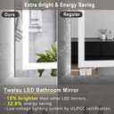 LED Mirror for Bathroom 55x30 Lighted Bathroom Vanity Mirrors with Lights, Brighter Frontlit and Backlit Anti-Fog Mirror, Tempered Glass, Dimmable 3 Colors Light Modes, Memory Function