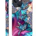 for iPhone 14 Plus Case with 2-in-1 Glossy All Inclusive Anti Fall Doublelayer Protection Soft TPU+PC Back Pattern Case Compatible with iPhone 14 Plus 6.7inch for Women Diamond Bird