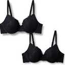 Amazon Essentials Women's Padded Underwire Full Coverage Bra, Soft Stretch Lace, Pack of 2
 36B