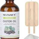 Castor Oil Pack Wrap & 8fl.oz Glass Bottle Set, Organic Cold-Pressed Unrefined Castor Oil Included