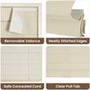 HESTIA No Drill Roman Shades for Indoor Windows, Beige, 33" W x 64" H